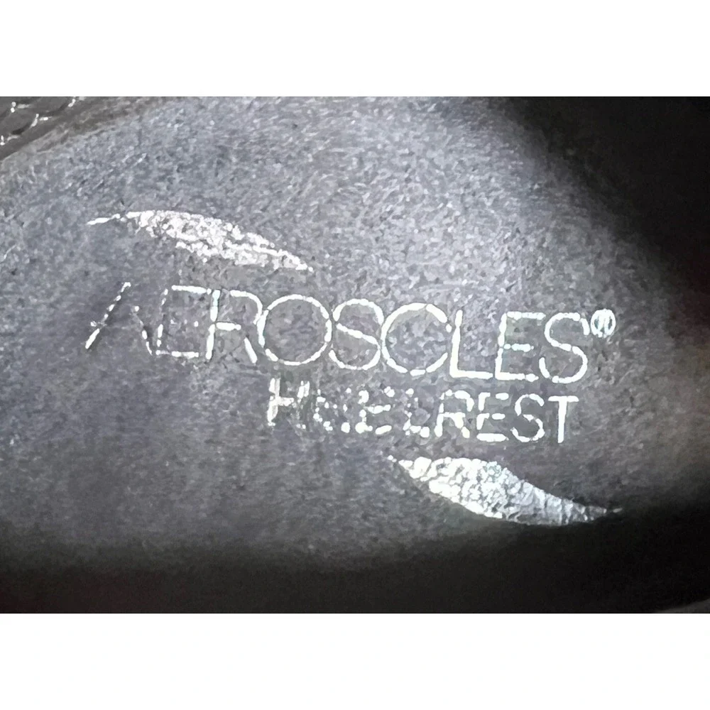 Aerosoles Best Fit Suede Leather Wedge Sneaker 8.5 Navy Blue Hook & Loop Closure